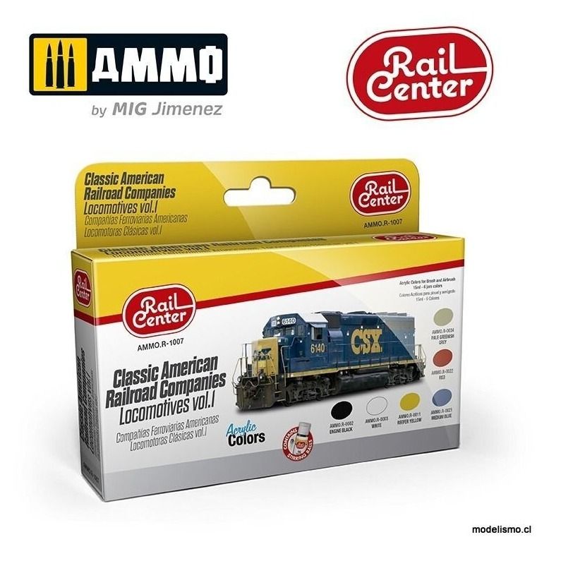 AMMO.R-1007 Rail-Center - Compañías Ferroviarias Americanas - Locomotoras Clásicas Vol. 1 AMMO.R-1007 Rail-Center - Compañías Ferroviarias Americanas - Locomotoras Clásicas Vol. 1