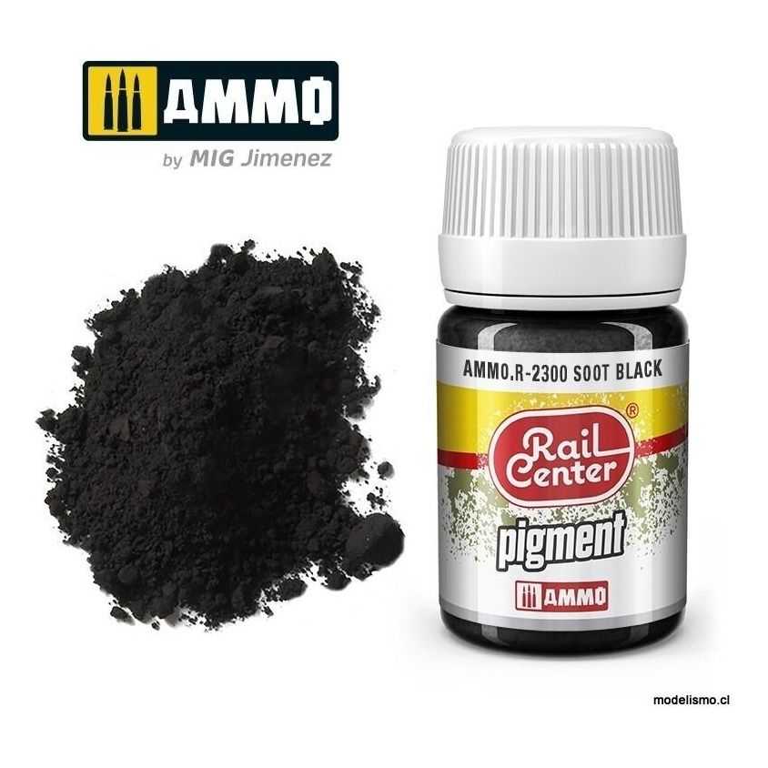 AMMO.R-2300 RAIL-CENTER Pigment Negro Hollín (35 mL) AMMO.R-2300 RAIL-CENTER Pigment Negro Hollín (35 mL)