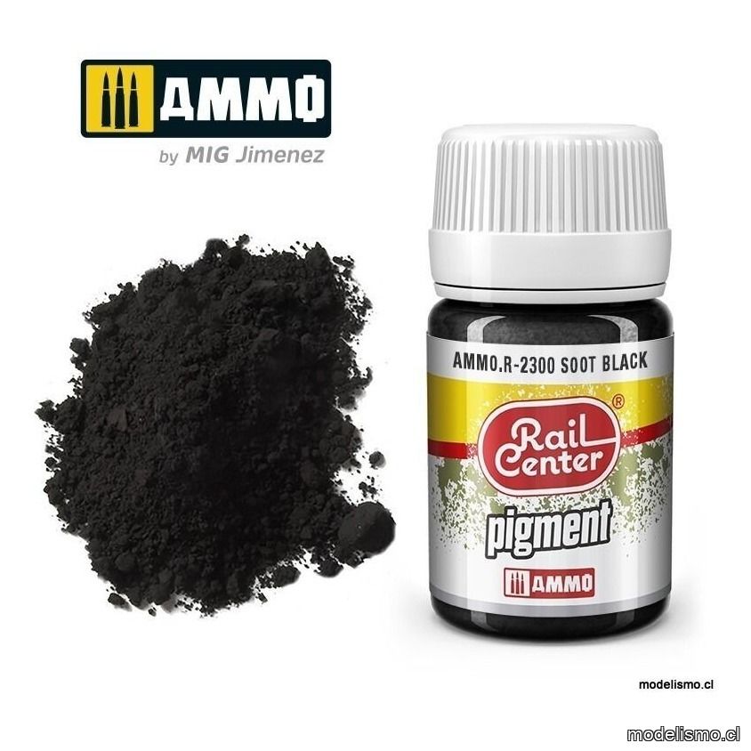 AMMO.R-2300 RAIL-CENTER Pigment Negro Hollín (35 mL) AMMO.R-2300 RAIL-CENTER Pigment Negro Hollín (35 mL)