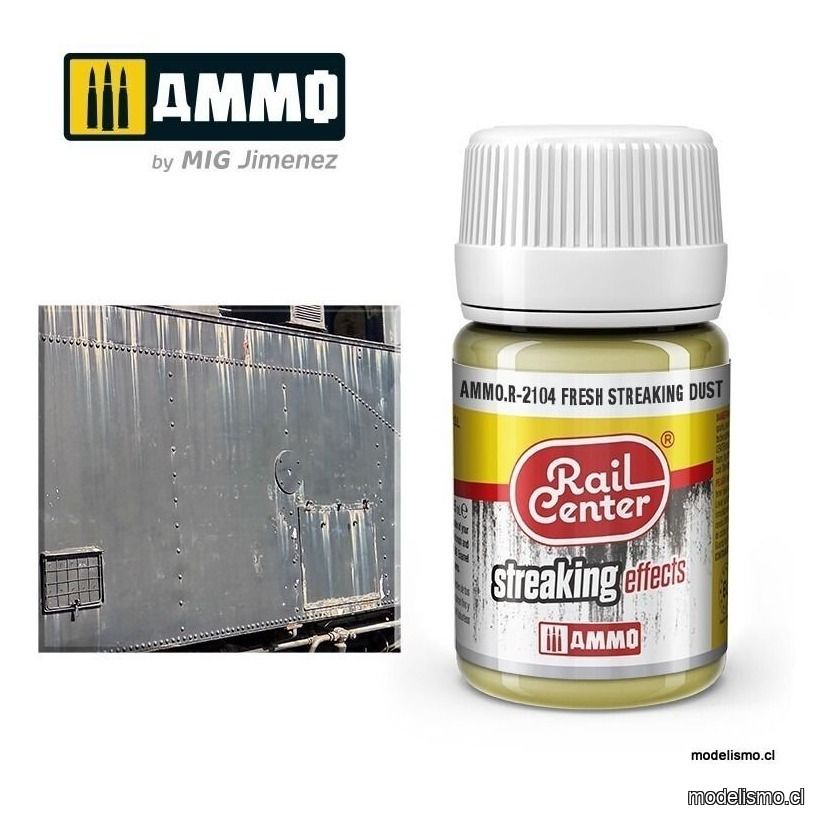 AMMO.R-2104 RAIL-CENTER Escurridos de Polvo Frescos (35 mL)