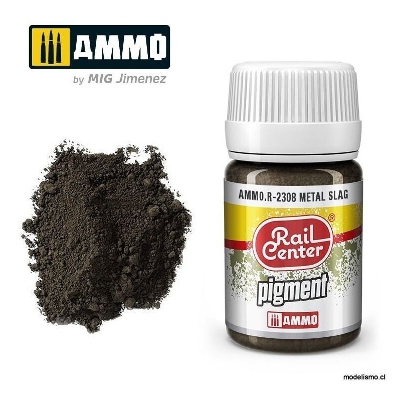 AMMO.R-2308 RAIL-CENTER Pigment Escoria Metálica (35 mL) AMMO.R-2308 RAIL-CENTER Pigment Escoria Metálica (35 mL)
