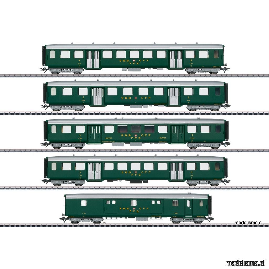 Märklin 43369 Set de vagones de acero ligero para la SBB Ae 3/6 I Märklin 43369 Set de vagones de acero ligero para la SBB Ae 3/6 I