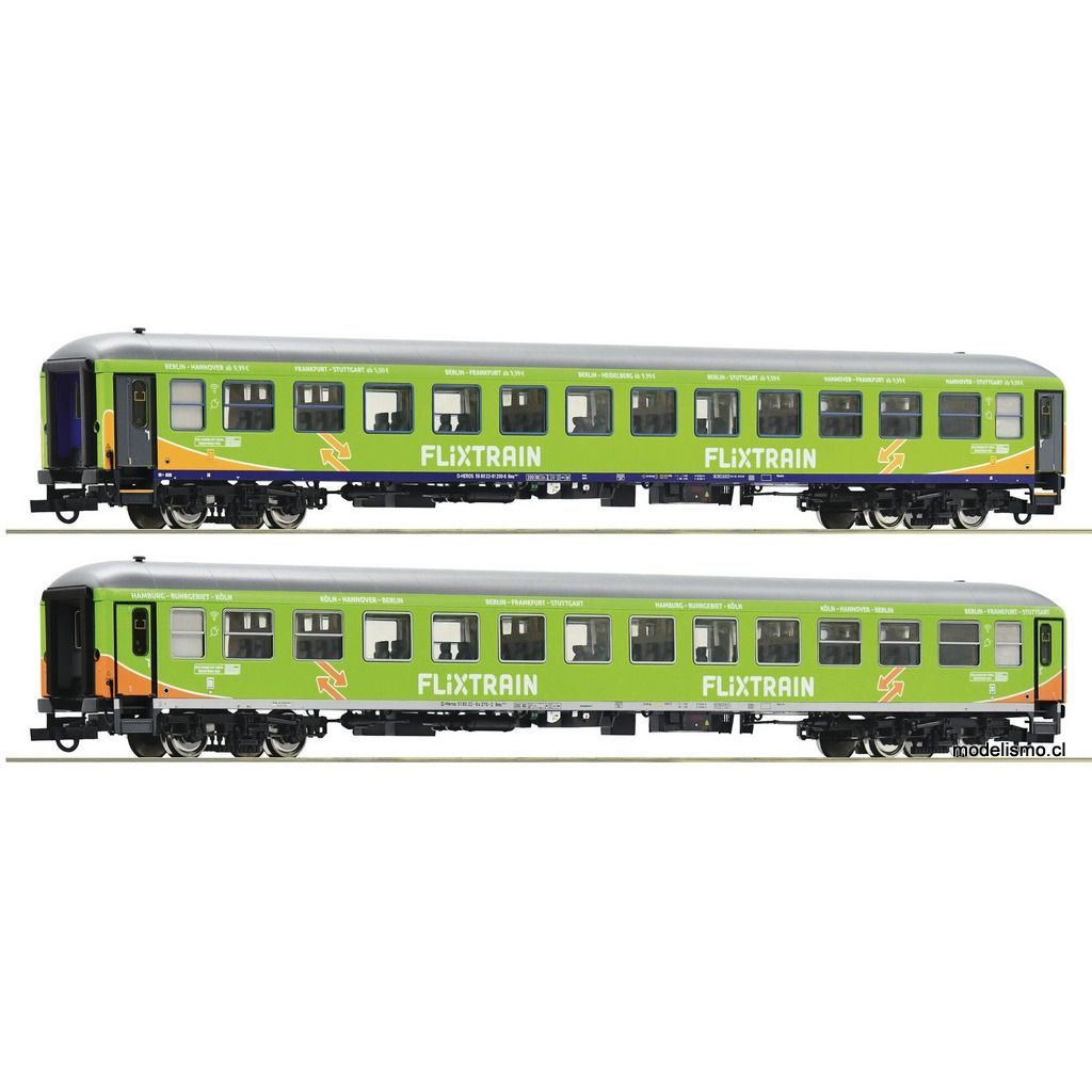 Roco 74193 Set de 2 piezas: Coches de pasajeros, Flixtrain Roco 74193 Set de 2 piezas: Coches de pasajeros, Flixtrain