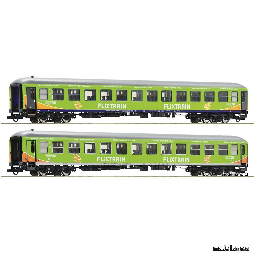 Roco 74193 Set de 2 piezas: Coches de pasajeros, Flixtrain