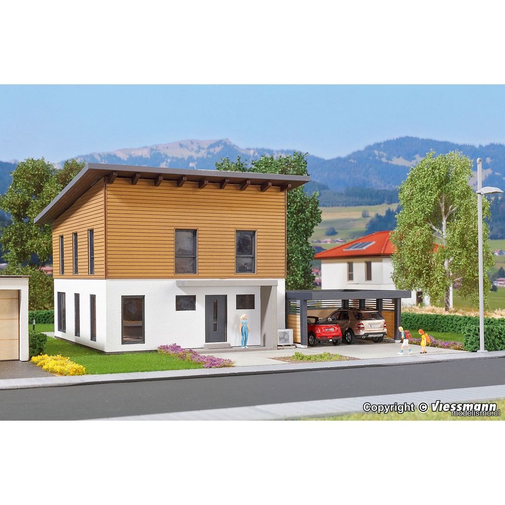 Kibri 38337 H0 Casa cubo Saskia con cochera - Kit Polyplate