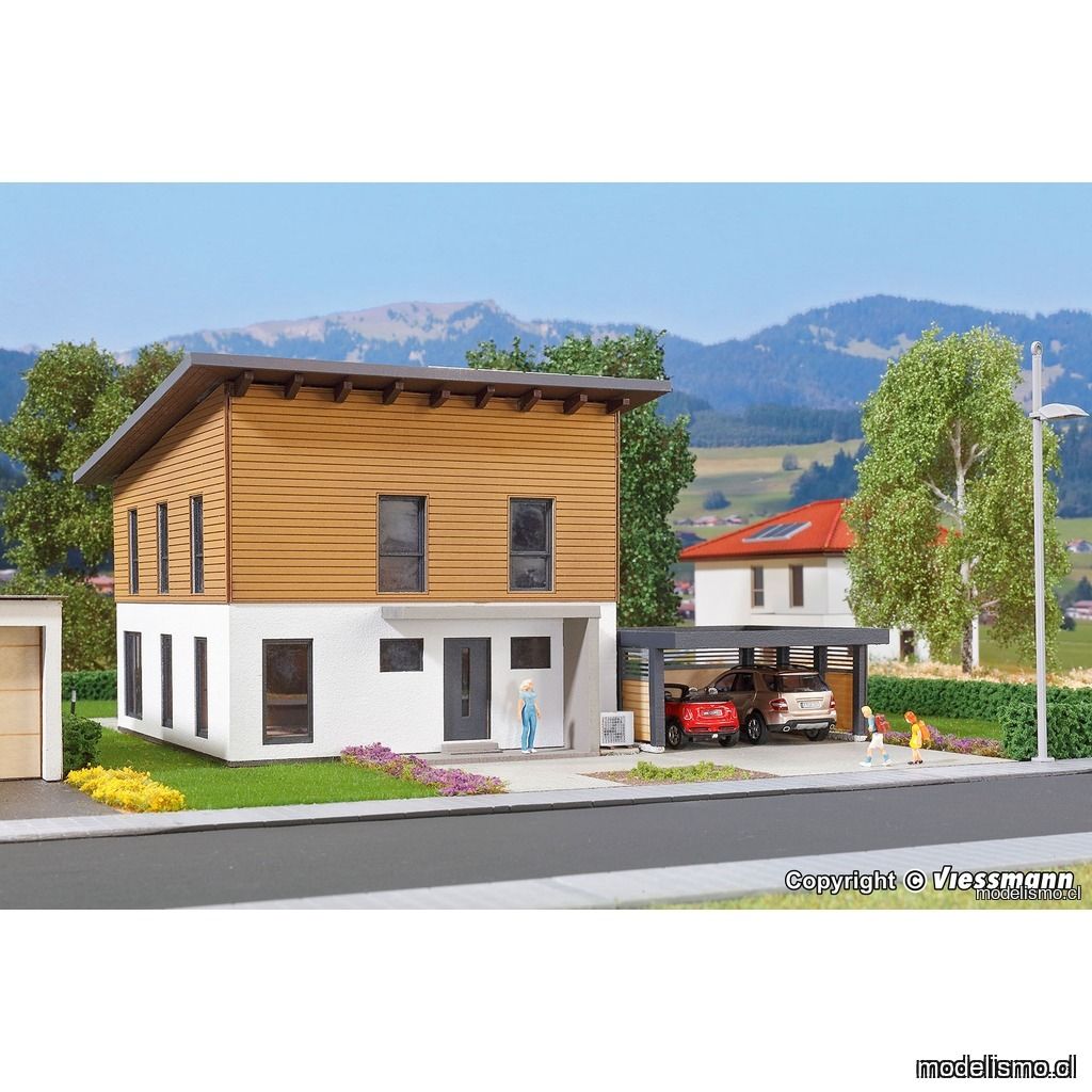 Kibri 38337 H0 Casa cubo Saskia con cochera - Kit Polyplate