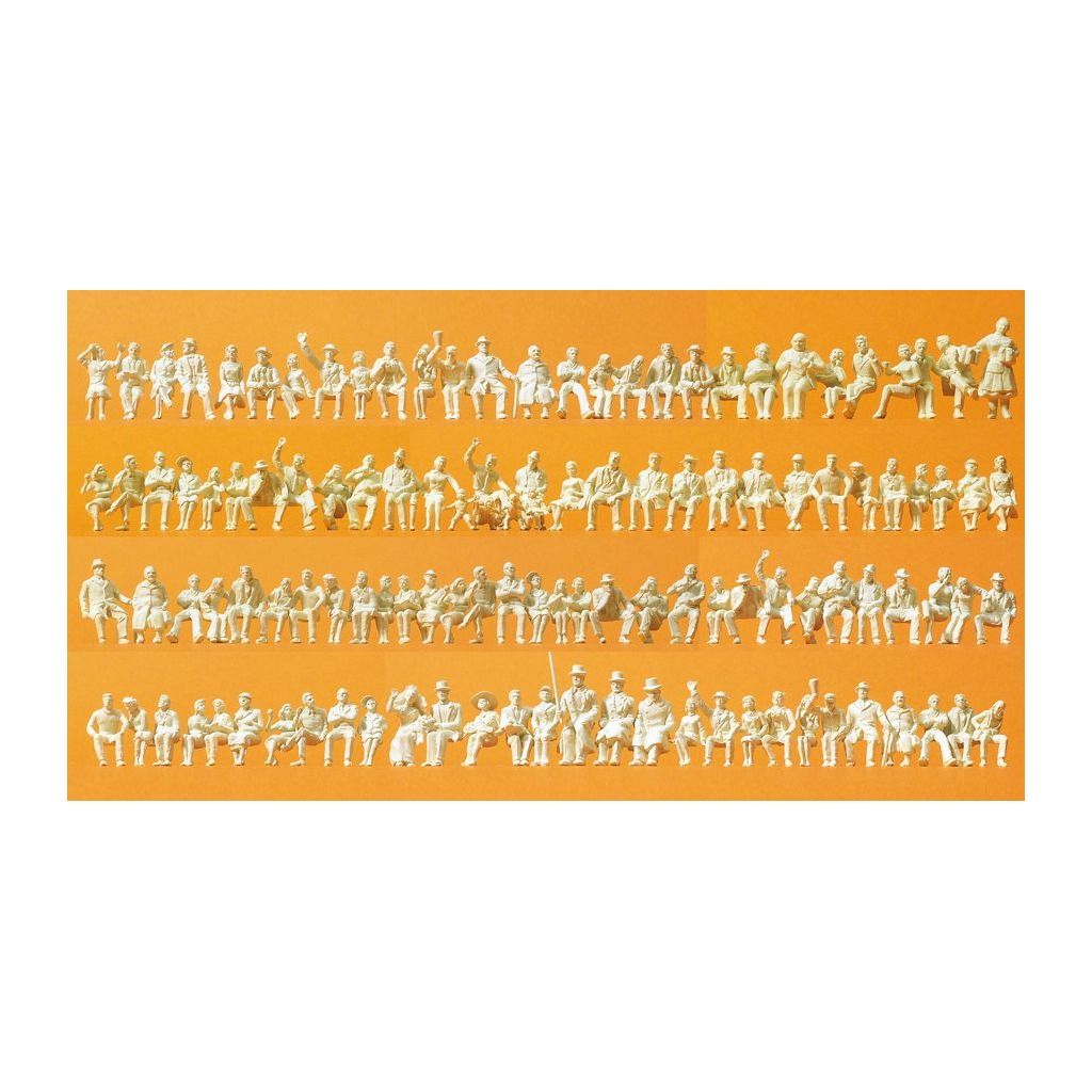Preiser 16328 H0 - Gente sentada. 120 figuras en miniatura sin pintar. Equipo Preiser 16328 H0 - Gente sentada. 120 figuras en miniatura sin pintar. Equipo
