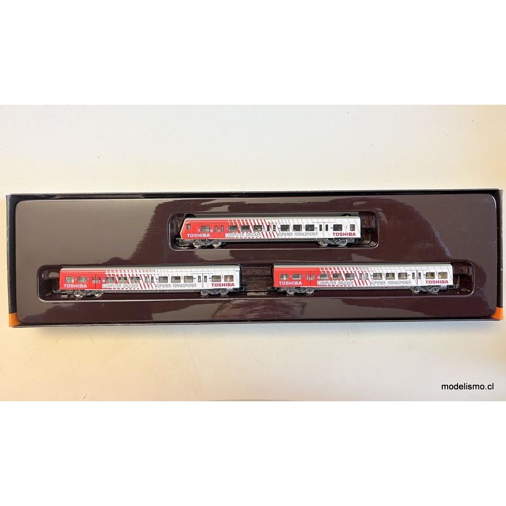 Märklin Z 8783 Tren de vagones de cercanías "Toshiba" de la DB - usado Märklin Z 8783 Tren de vagones de cercanías "Toshiba" de la DB - usado