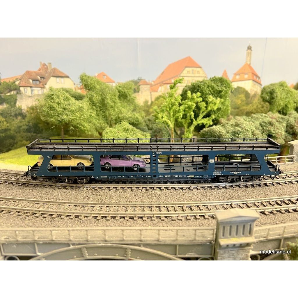 Märklin 4234 Camión transportador de turismos DDm 915 de la Deutsche Bundesbahn (DB) con dos vehículos - usado Märklin 4234 Camión transportador de turismos DDm 915 de la Deutsche Bundesbahn (DB) con dos vehículos - usado