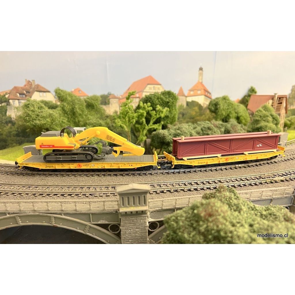 Märklin 94545 Conjunto de vagones de carga pesada Samms 710 para el transporte de mercancías pesadas / Época VI - usado Märklin 94545 Conjunto de vagones de carga pesada Samms 710 para el transporte de mercancías pesadas / Época VI - usado
