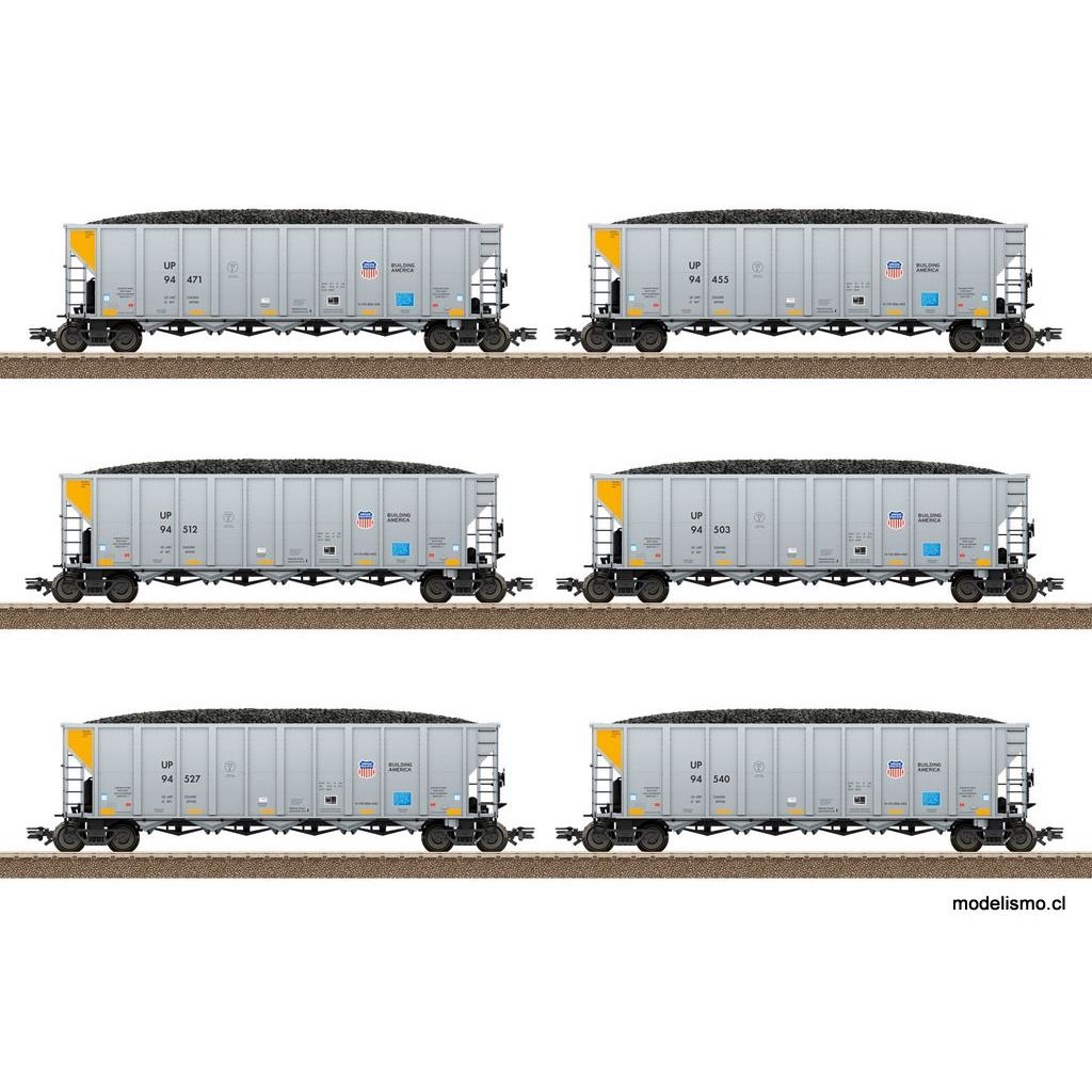Trix 24903 Union Pacific Hopper Car Set - usado Trix 24903 Union Pacific Hopper Car Set - usado