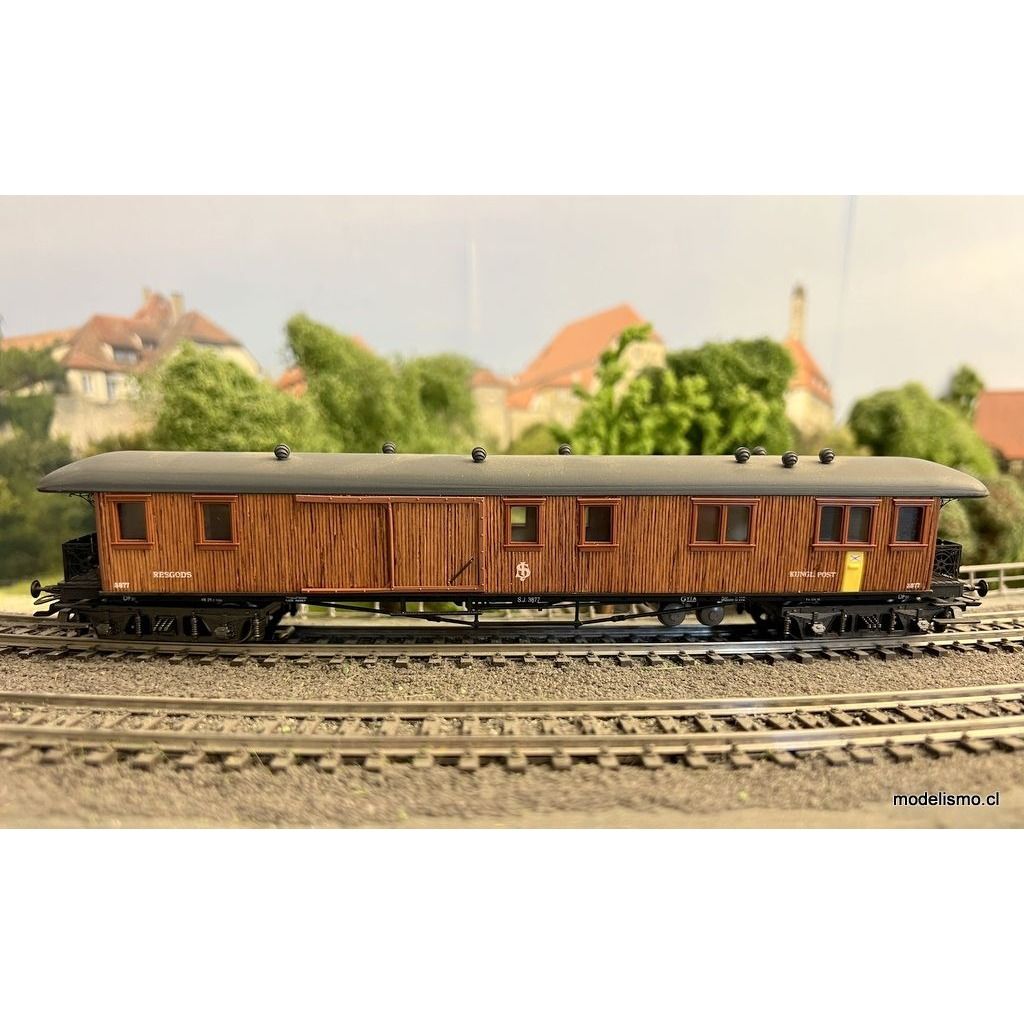 Märklin 4271 Coche de pasajeros sueco, coche postal de madera auténtica con luz - usado