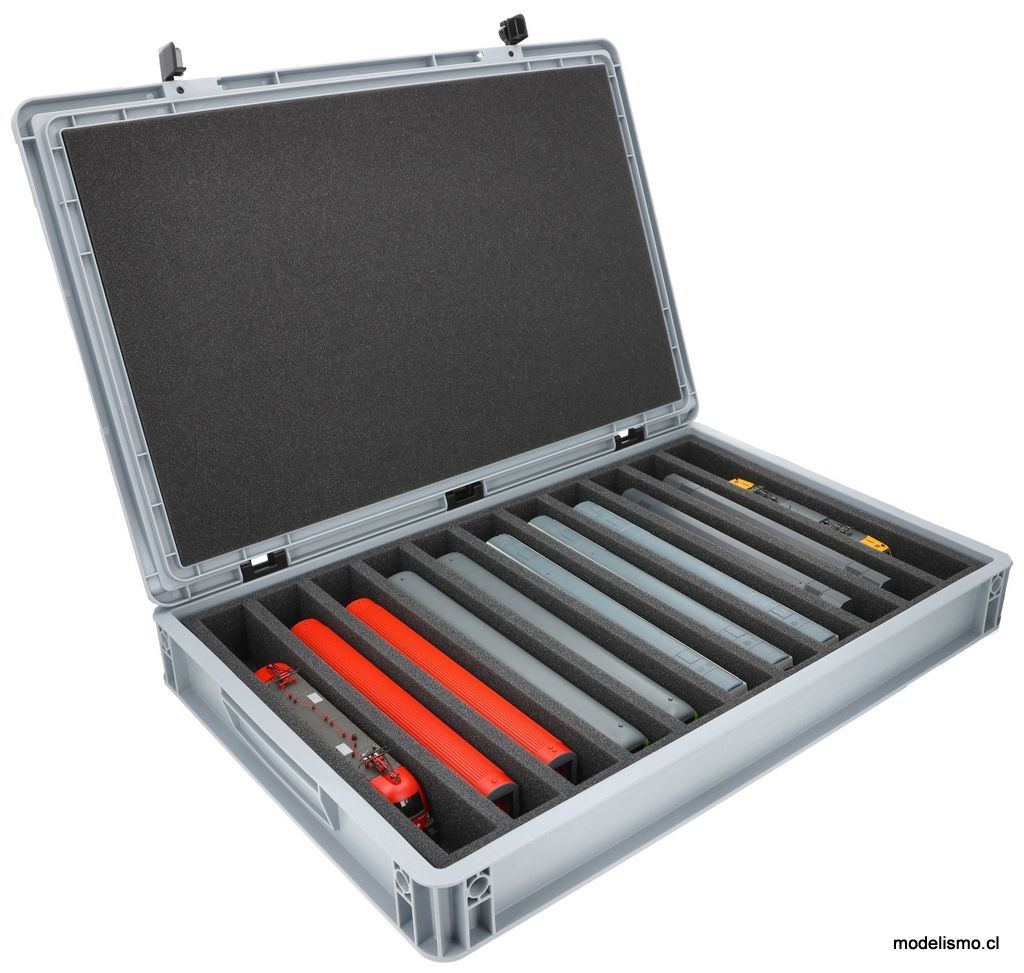 reserva anticipada Feldherr Caja contenedora para locomotoras, vagones y vehículos de modelismo ferroviario - 11 compartimentos para escala H0 - vertical