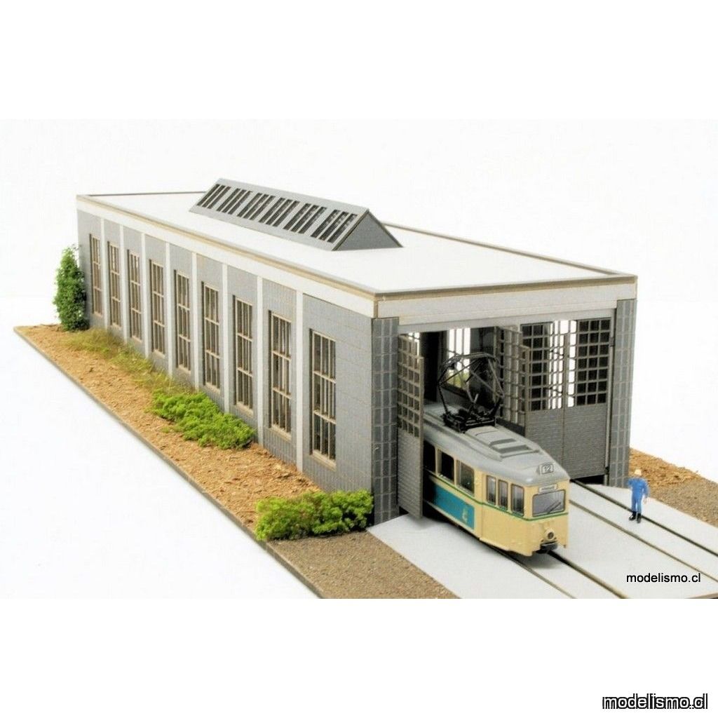 Modellbahn Union MU-H0-B00018 H0 Tram Depot Kit de corte láser para sala de vehículos Modellbahn Union MU-H0-B00018 H0 Tram Depot Kit de corte láser para sala de vehículos