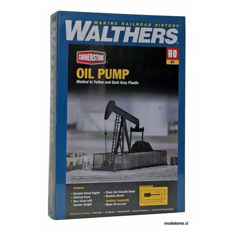 Walthers Cornerstone 933-3170 Bomba de aceite con forma de cabeza de caballo y viga para caminar - Kit - 10,8 x 4 x 7,6 cm