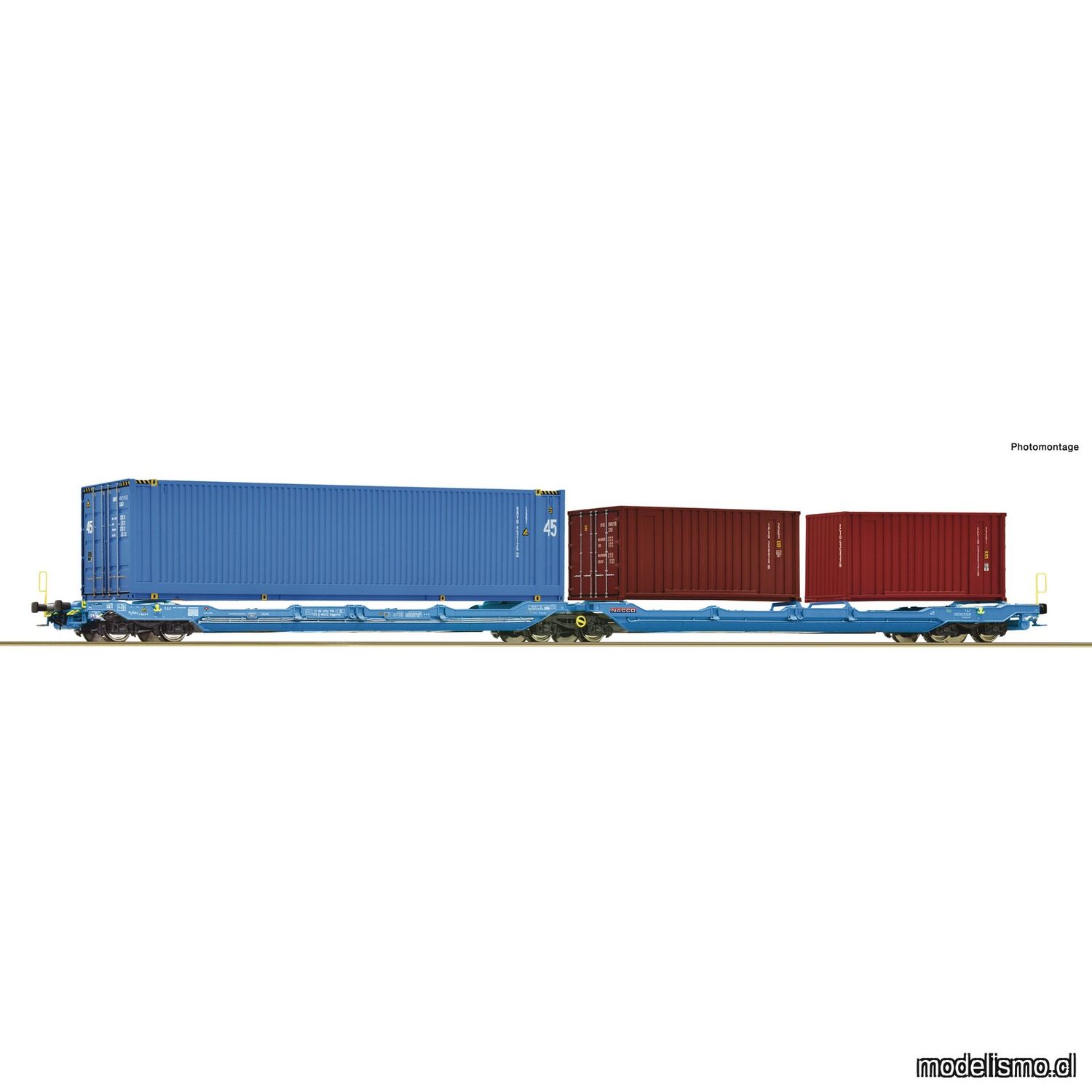 Roco 6600036 Vagón canguro doble articulado T3000e, NACCO Roco 6600036 Vagón canguro doble articulado T3000e, NACCO