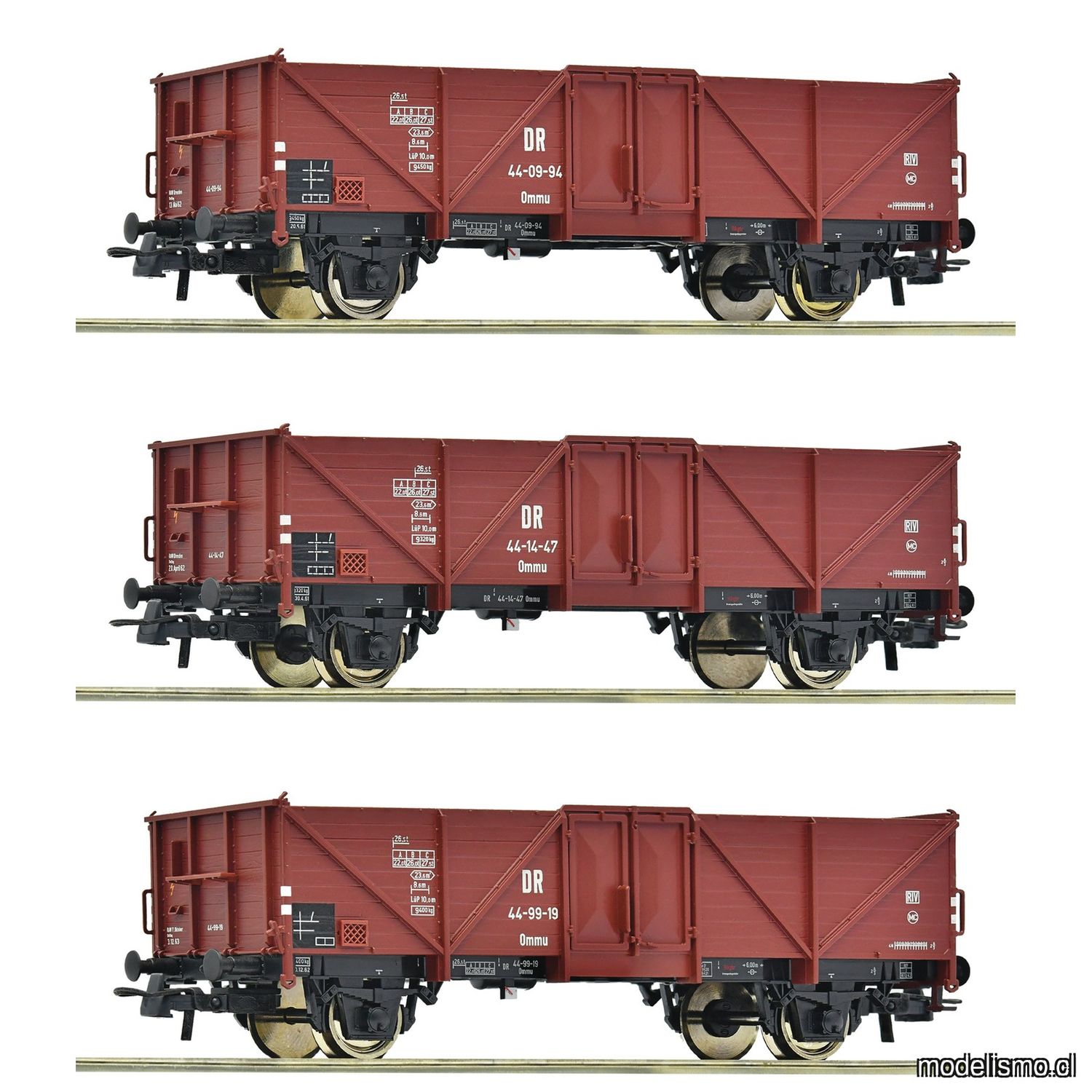 pre orderen Roco 6600115 3-piece set: Open goods wagon, DR