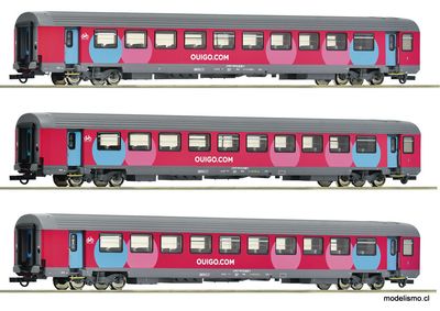 Roco 6200025 Set de 3 piezas (2): Coches Corail, SNCF