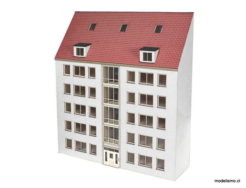 Modellbahn Union MU-H0-H00280 Casa adosada moderna en medio relieve 01 Gris