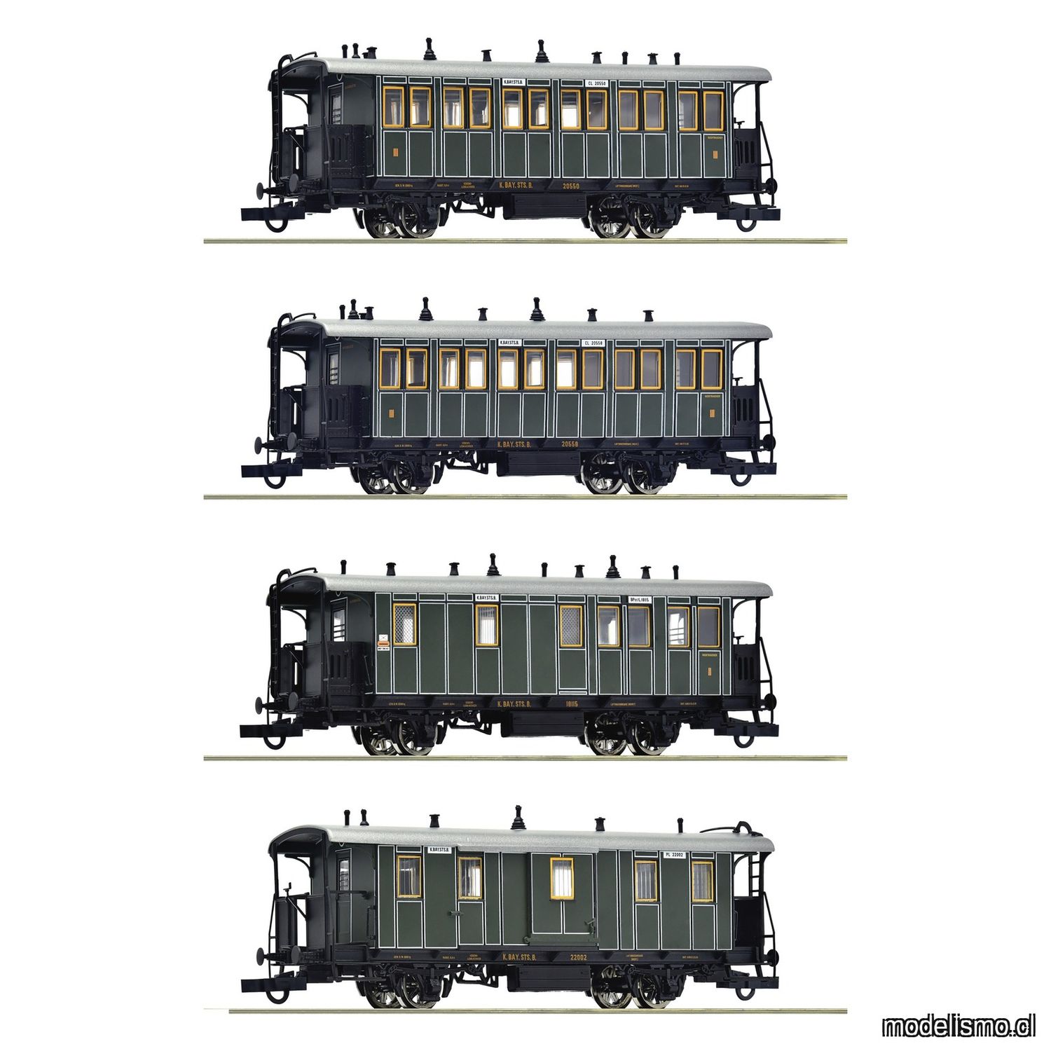 pre orderen Roco 6200197 - Set de 4 piezas: Tren local, K.Bay.Sts.B. pre orderen Roco 6200197 - Set de 4 piezas: Tren local, K.Bay.Sts.B.