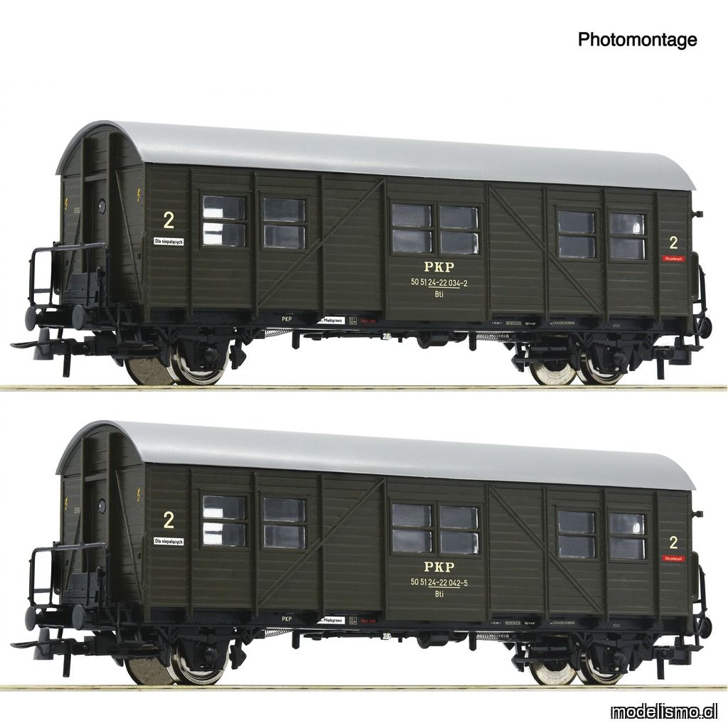 pre orderen Roco 6200195 - Set de 2 piezas: Coches auxiliares de pasajeros, PKP
