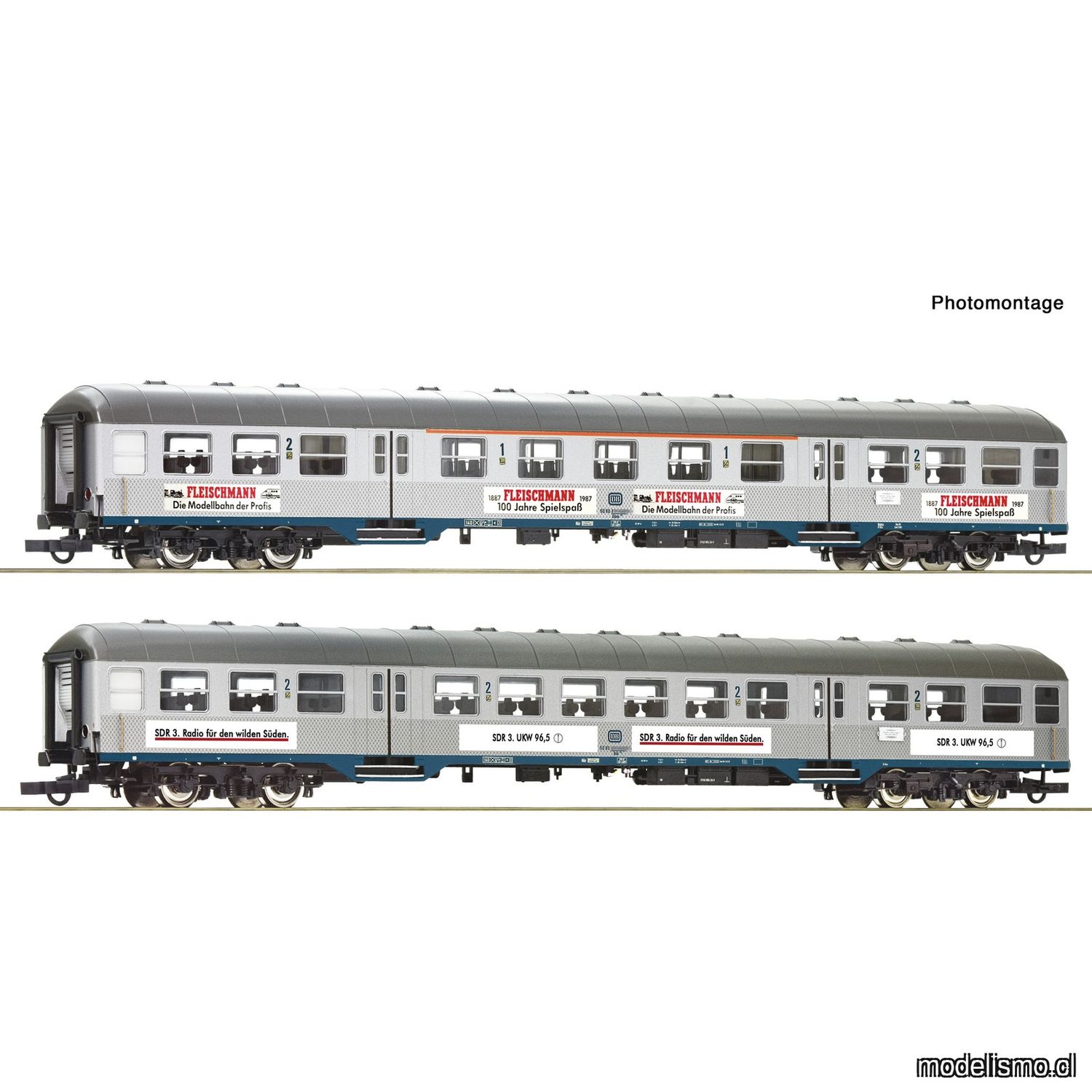 Roco 6200206 - Set de 2 piezas: Coches de cercanías de 2a clase, DB Roco 6200206 - Set de 2 piezas: Coches de cercanías de 2a clase, DB