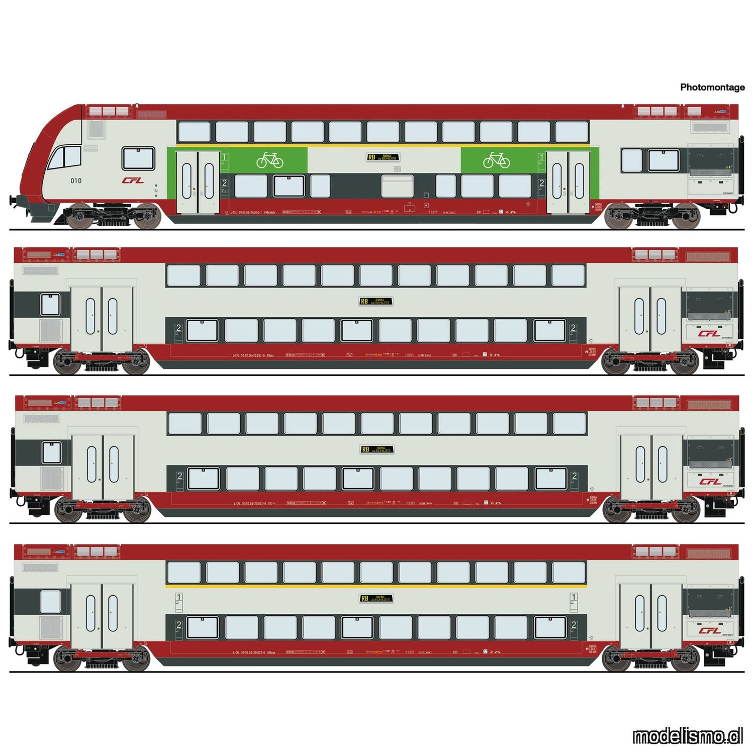 pre orderen Roco 6220148 - 4 piece set: Double-deck coach, CFL para Märklin pre orderen Roco 6220148 - 4 piece set: Double-deck coach, CFL para Märklin