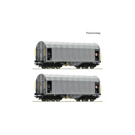 preorden Roco 6600144 - Set de 2 piezas: Vagones de lonas correderas, CD