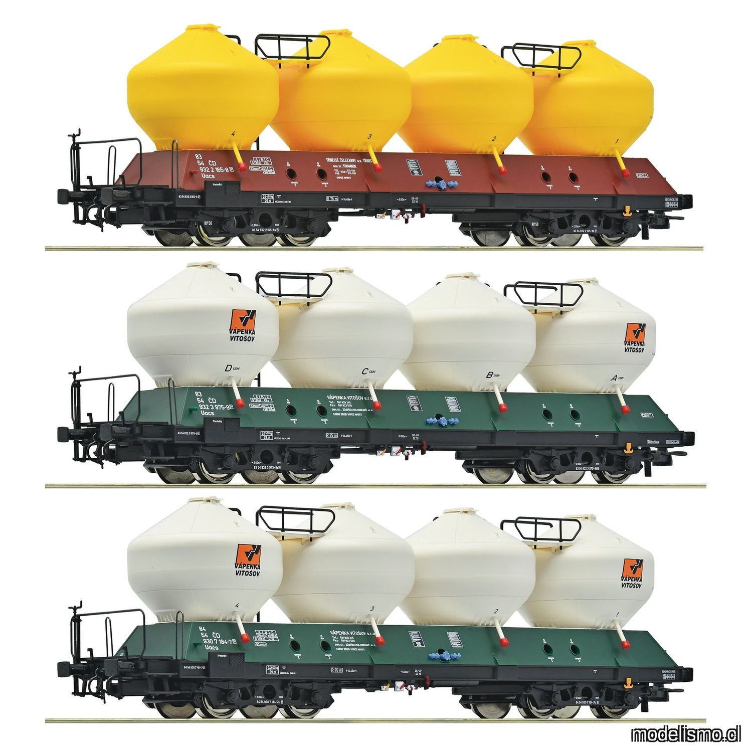 pre orderen Roco 6600180 - 3 piece set: Silo wagons, CD pre orderen Roco 6600180 - 3 piece set: Silo wagons, CD