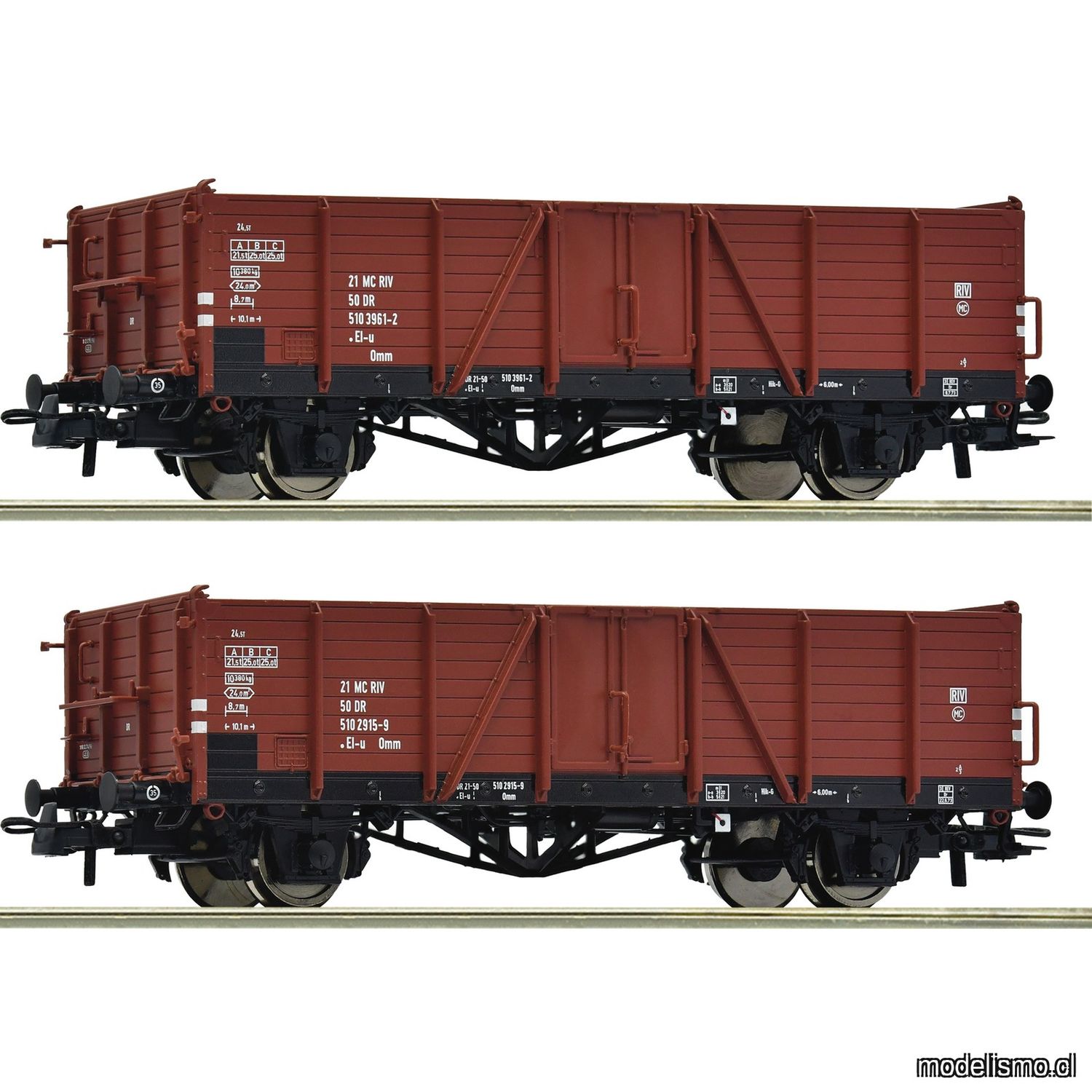 pre orderen Roco 6600194 - 2 piece set: Open goods wagons, DR