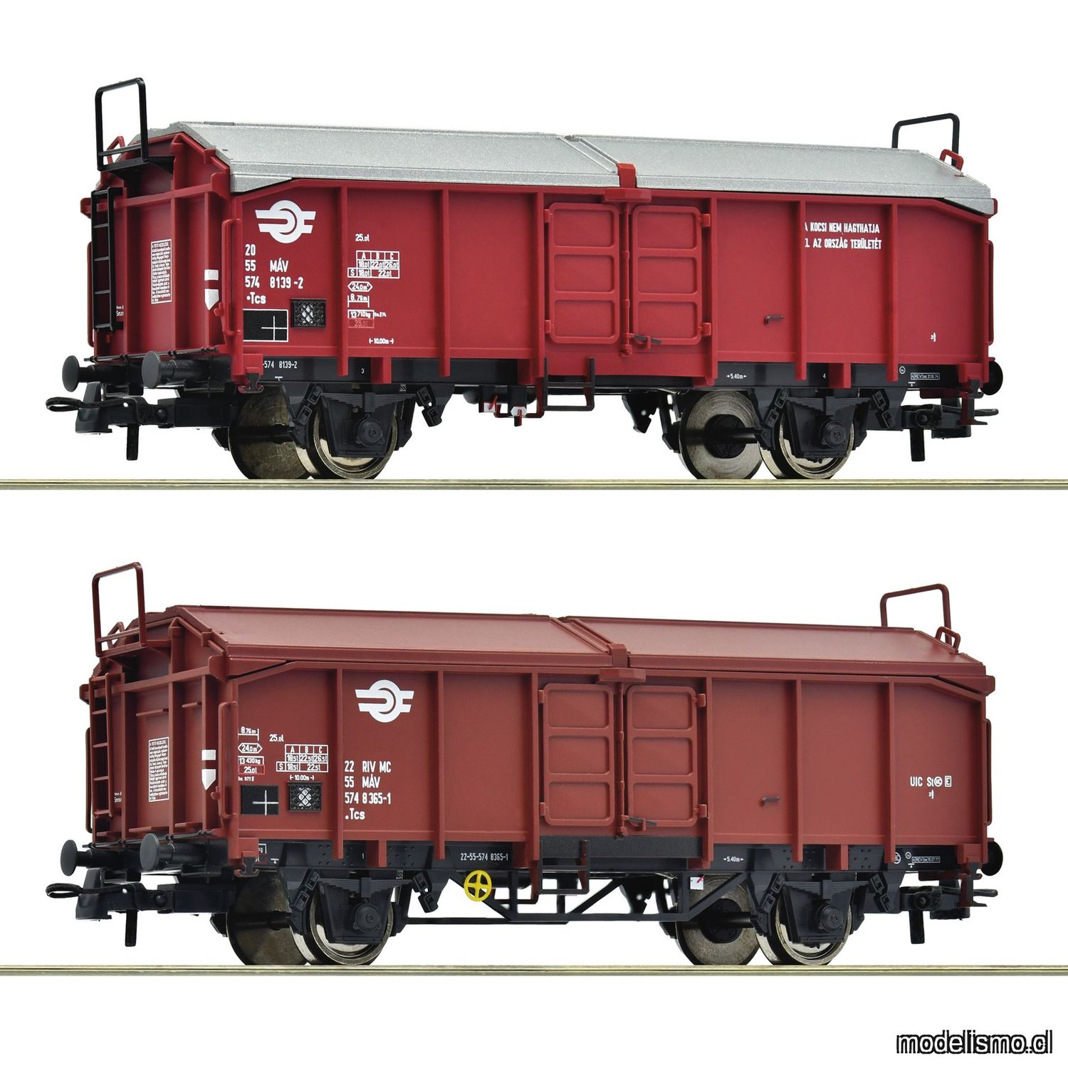 pre orderen Roco 6600116 - Set de 2 piezas: Vagones de techo corredizo, MAV