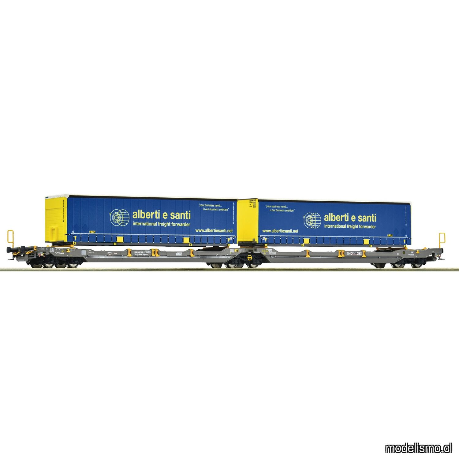 pre orderen Roco 6600137 - Articulated double-pocket wagon T3000e, Hupac