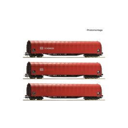 preorden Roco 6600156 - 3 piece set: Sliding tarpaulin wagons, DB AG