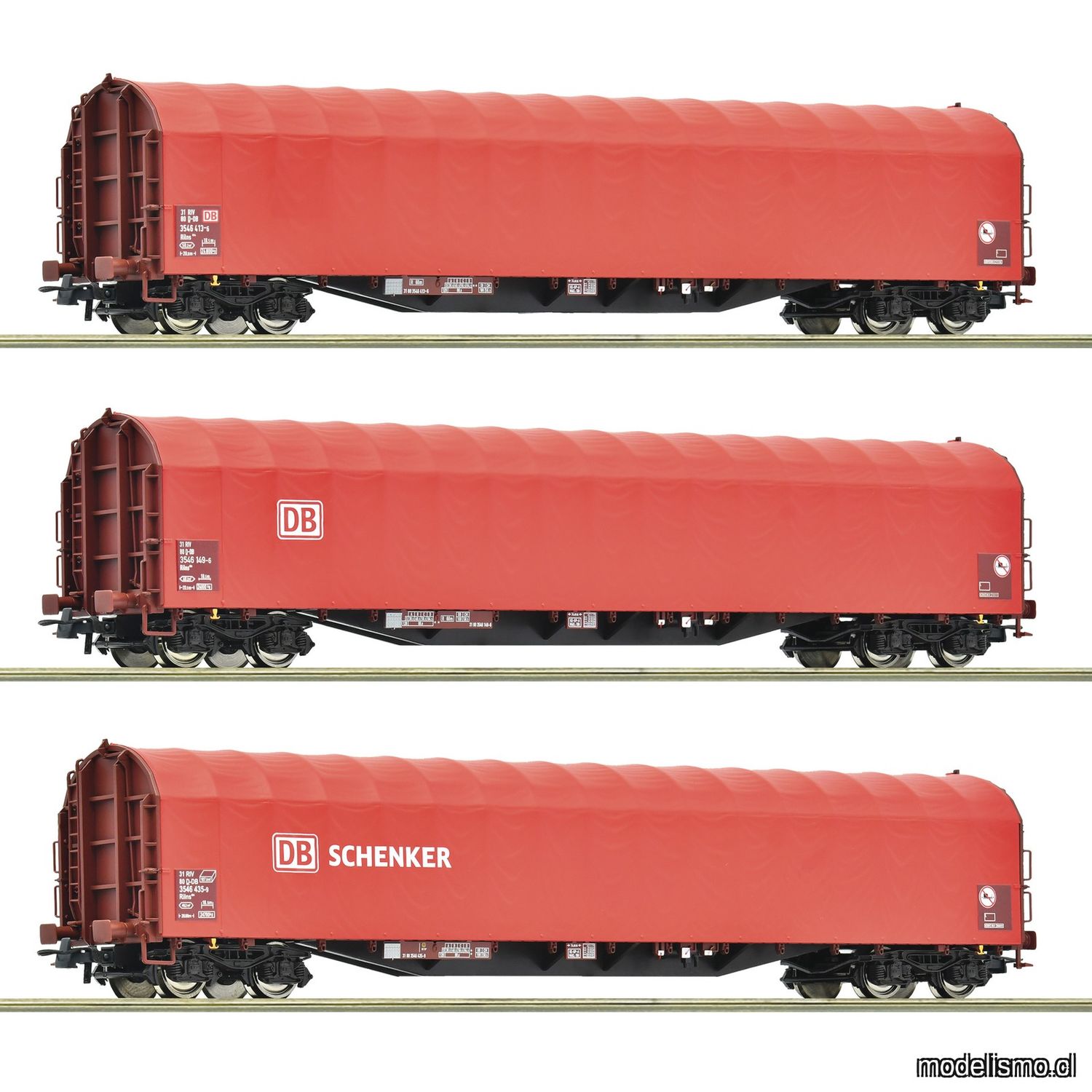 pre orderen Roco 6600156 - 3 piece set: Sliding tarpaulin wagons, DB AG pre orderen Roco 6600156 - 3 piece set: Sliding tarpaulin wagons, DB AG