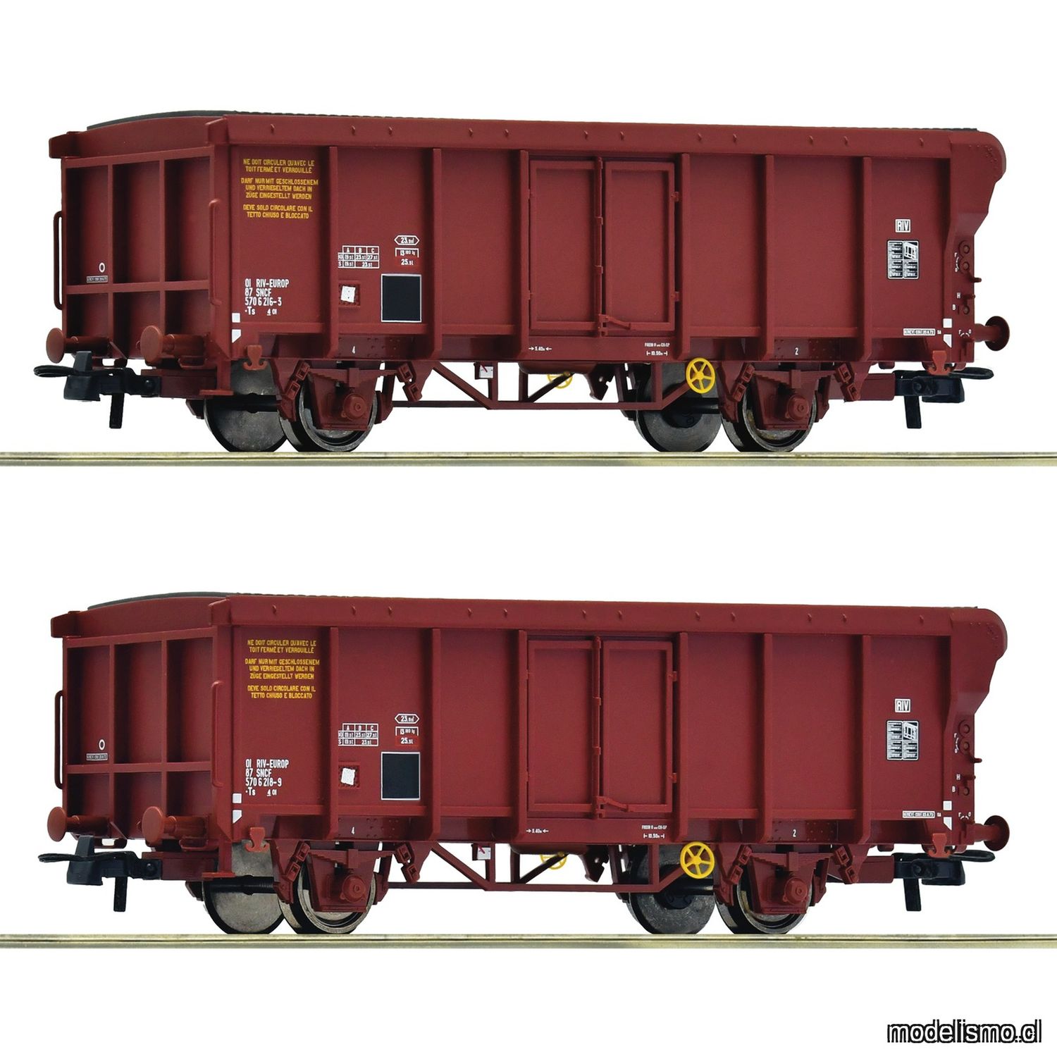 pre orderen Roco 6600251 - Set de 2 piezas: Vagones de techo enrollable, SNCF