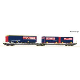 pre orderen preorden Roco 6600113 - Articulated double-pocket wagon T3000e, HUPAC pre orderen preorden Roco 6600113 - Articulated double-pocket wagon T3000e, HUPAC