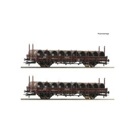preorden Roco 6600120 - 2-piece set: Swivel-type stake wagons, ÖBB