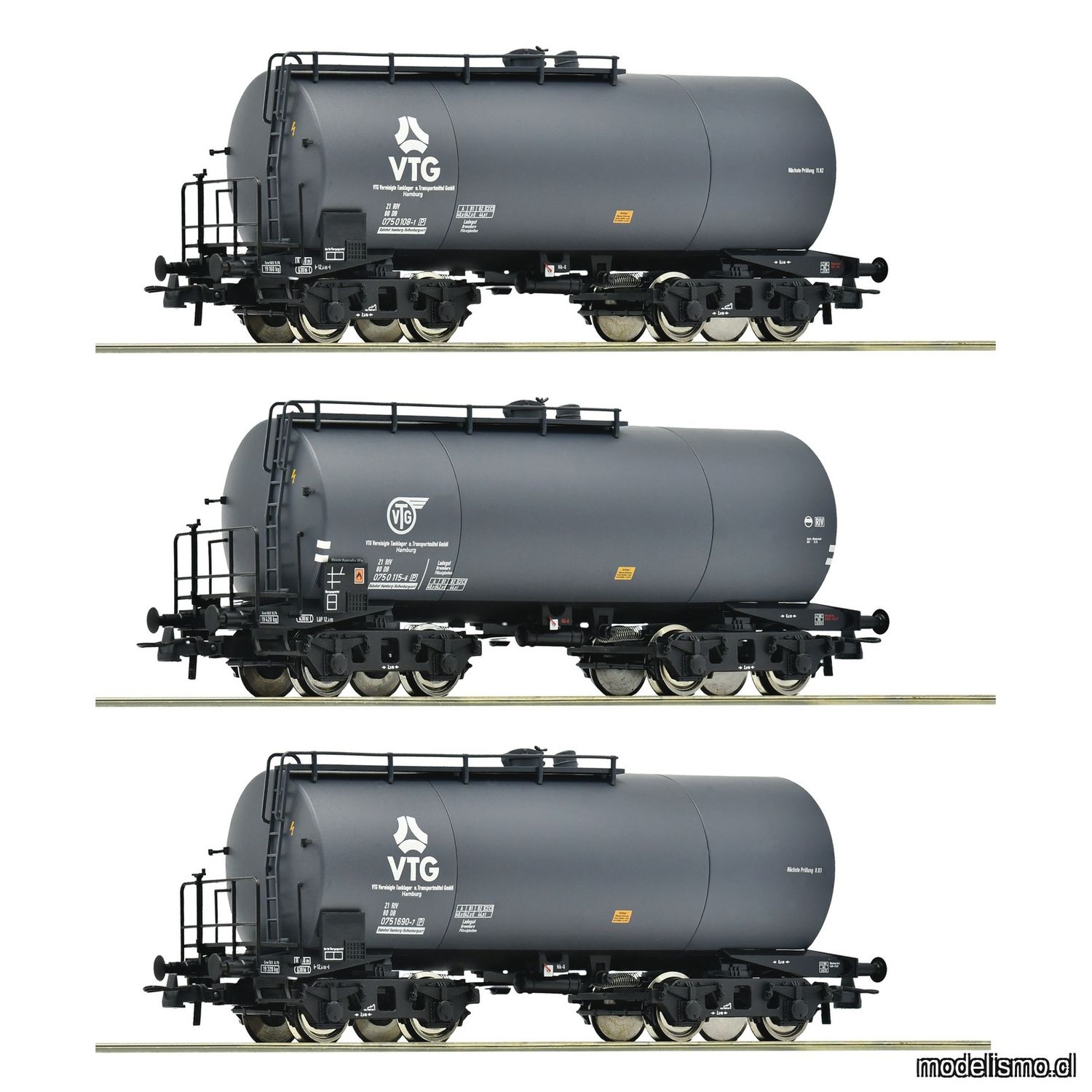 pre orderen Roco 6600162 - 3 piece set: Tank wagons, VTG/DB pre orderen Roco 6600162 - 3 piece set: Tank wagons, VTG/DB