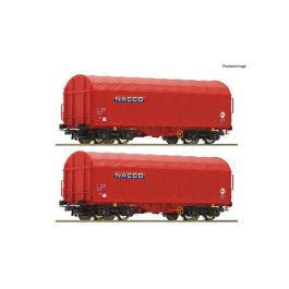 preorden Roco 6600226 - Set de 2 piezas: Vagones de lonas correderas, NACCO