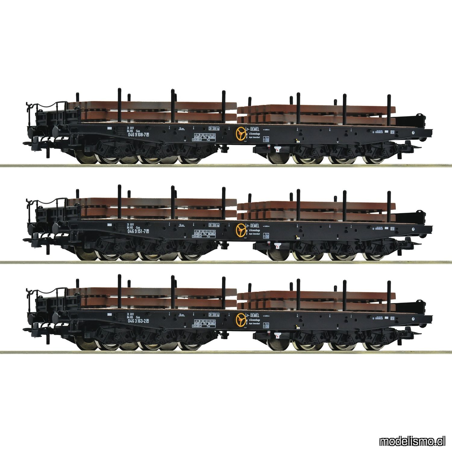 pre orderen Roco 6600263 - Set de 3 piezas: Vagones de plataforma para cargas pesadas, NS pre orderen Roco 6600263 - Set de 3 piezas: Vagones de plataforma para cargas pesadas, NS
