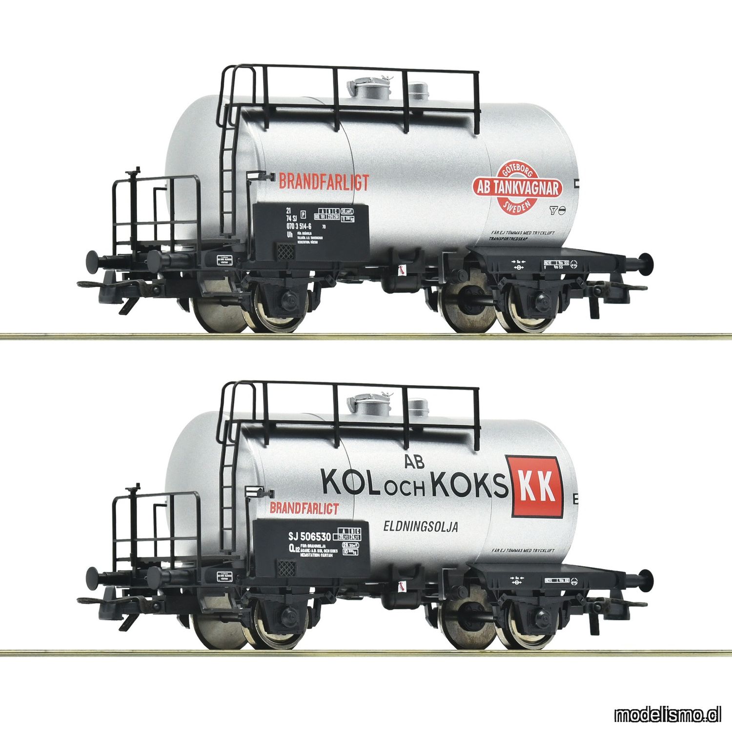 pre orderen Roco 6600193 - 2 piece set: Tank wagons, SJ