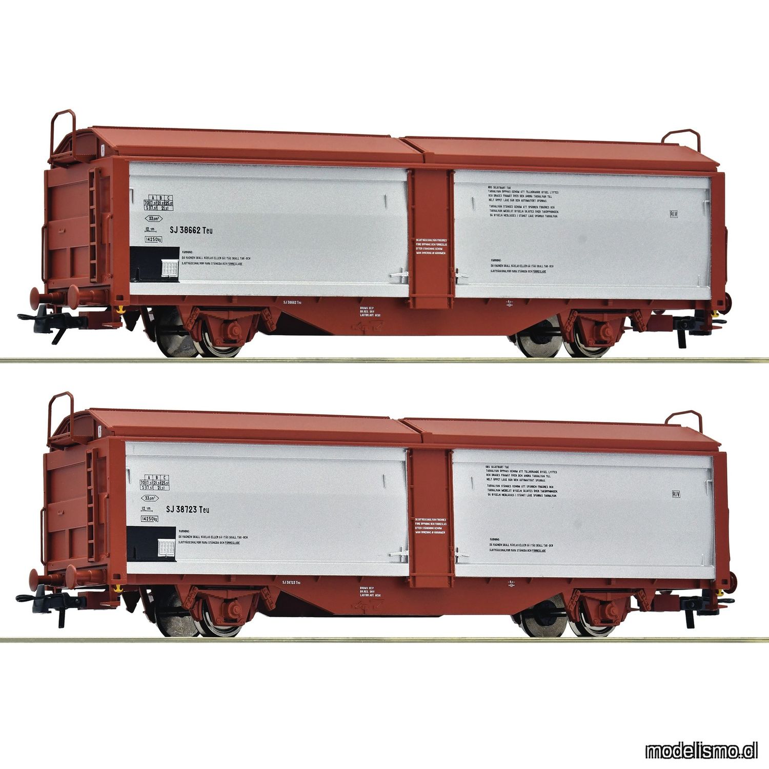 pre orderen Roco 6600257 - Set de 2 piezas: Vagones de techo corredizo/de paredes correderas, SJ pre orderen Roco 6600257 - Set de 2 piezas: Vagones de techo corredizo/de paredes correderas, SJ