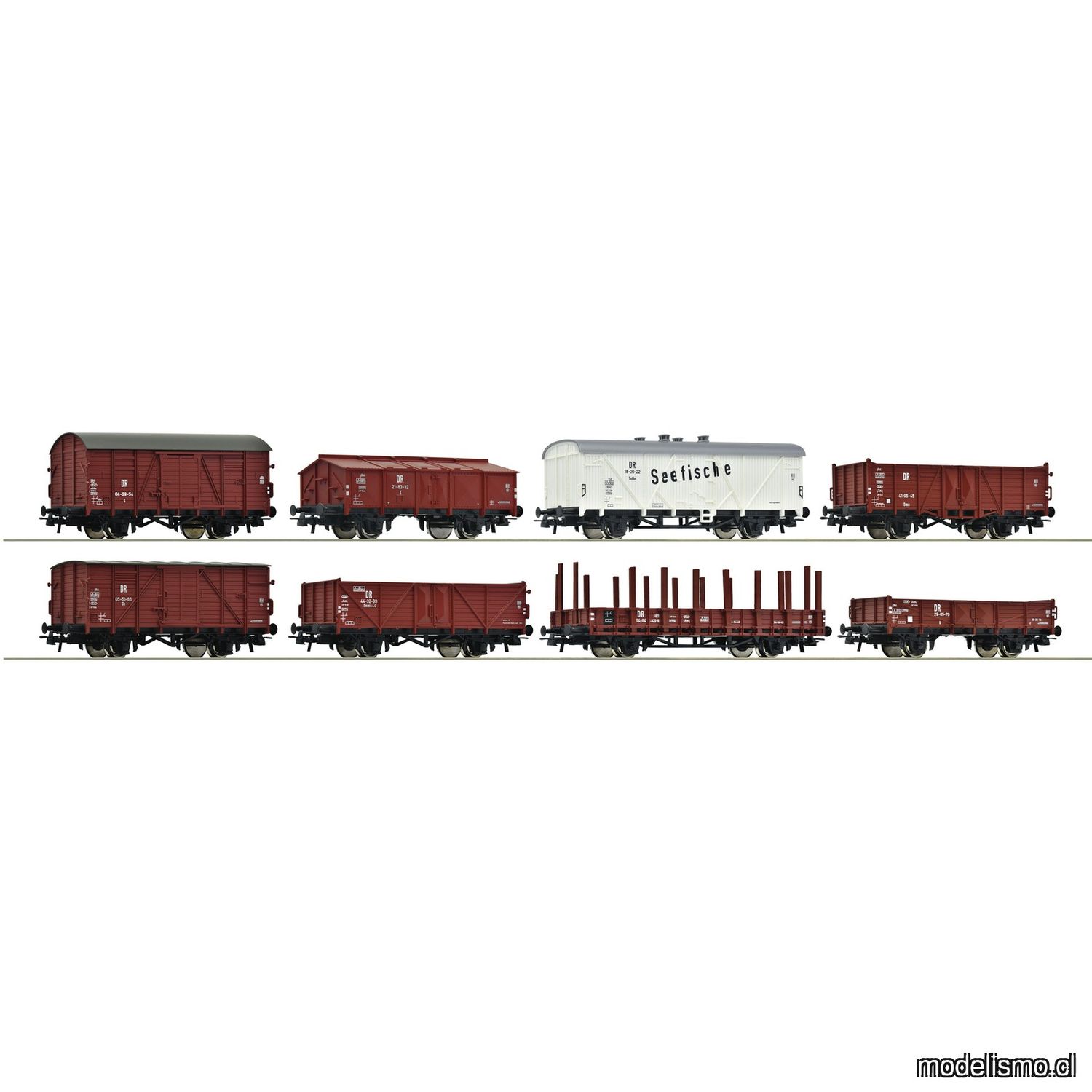 pre orderen Roco 67127 - Set de 8 piezas: Vagones de mercancías, DR pre orderen Roco 67127 - Set de 8 piezas: Vagones de mercancías, DR