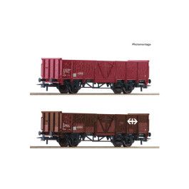 preorden Roco 77034 - Set de 2 piezas: Vagones de mercancías abiertos, SBB