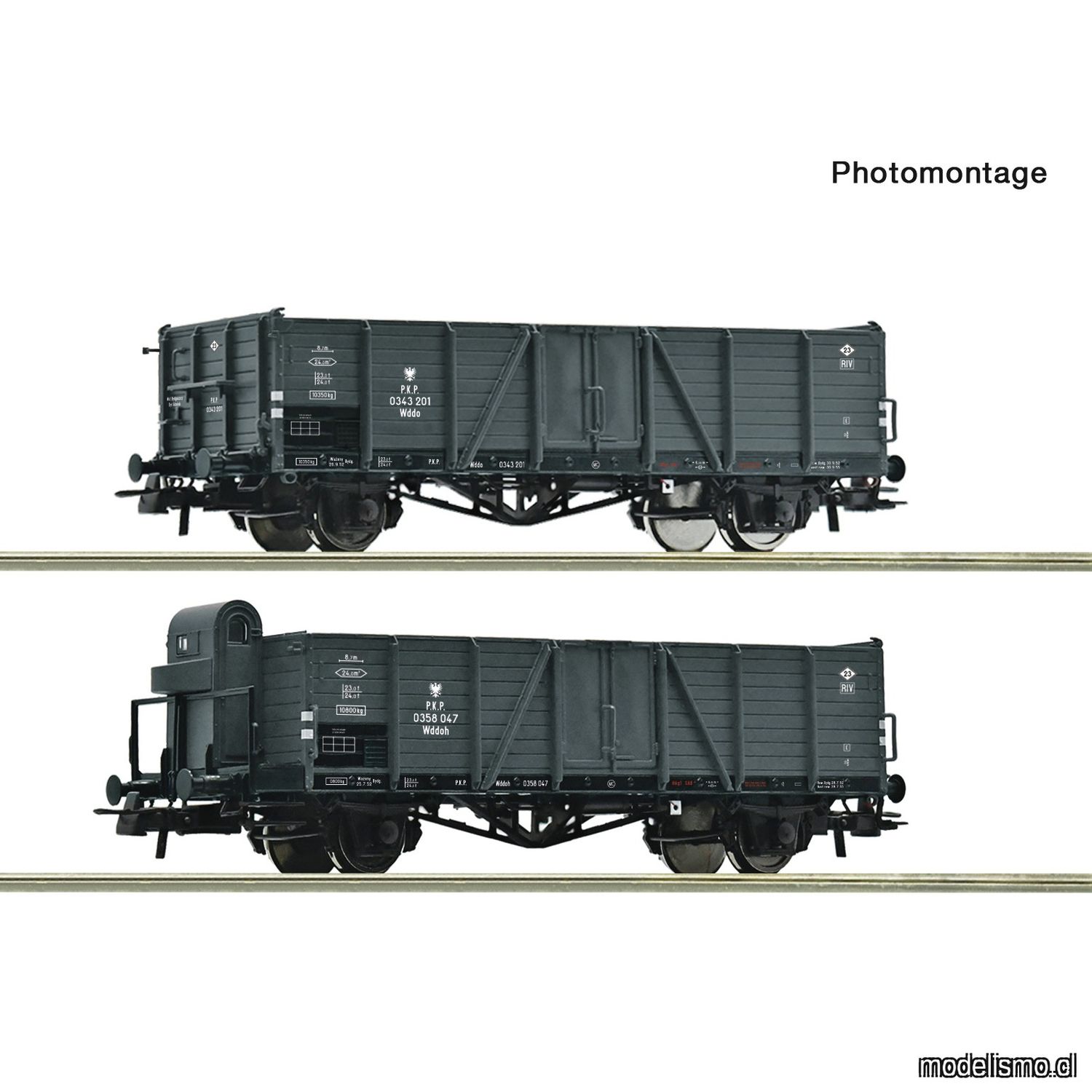 pre orderen Roco 6600216 - Set de 2 piezas: Vagones de mercancías abiertos, PKP pre orderen Roco 6600216 - Set de 2 piezas: Vagones de mercancías abiertos, PKP