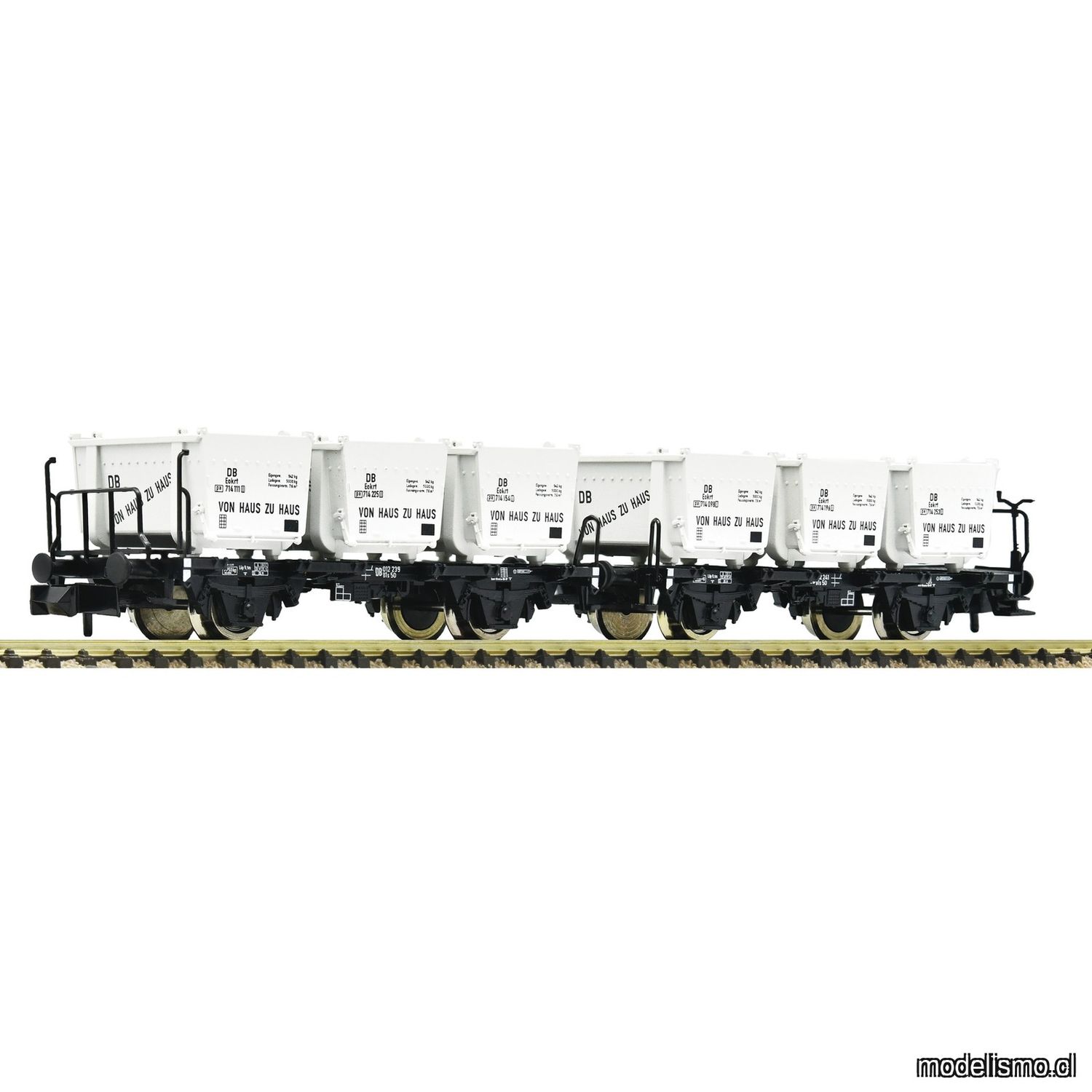 pre orderen Fleischmann 6660106 - Double container carrier wagon, DB pre orderen Fleischmann 6660106 - Double container carrier wagon, DB