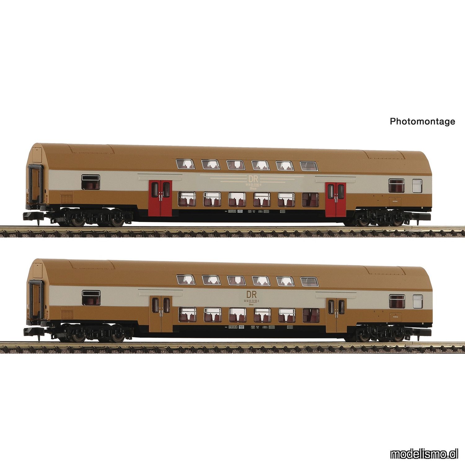 pre orderen Fleischmann 6260075 - 2 piece set (2): Double-deck coaches, DR pre orderen Fleischmann 6260075 - 2 piece set (2): Double-deck coaches, DR