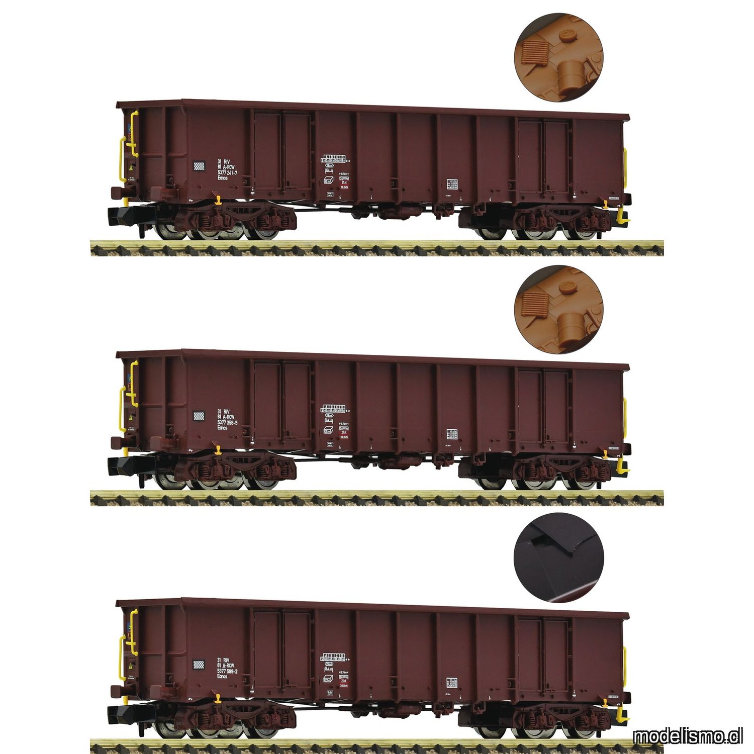 pre orderen Fleischmann 6660074 3 piece set: Open goods wagons, ÖBB pre orderen Fleischmann 6660074 3 piece set: Open goods wagons, ÖBB
