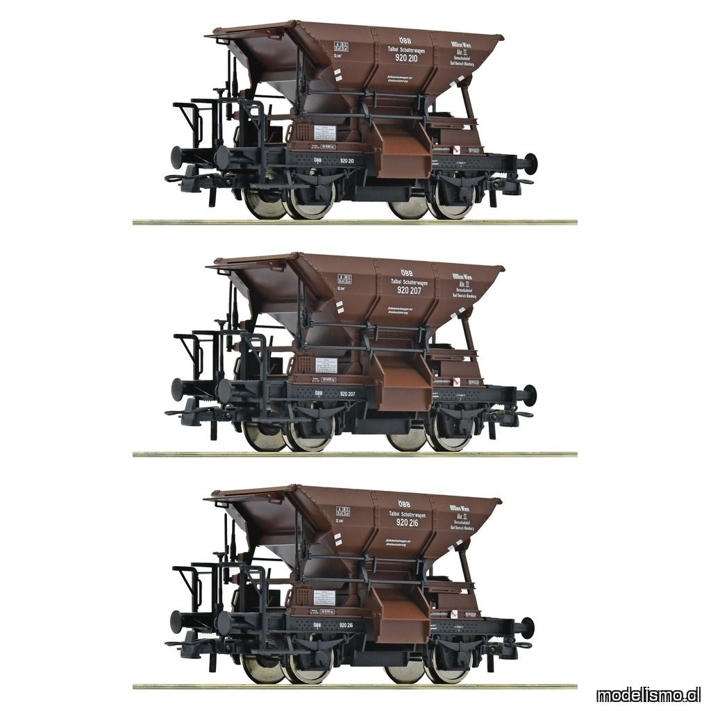 pre orderen Roco 6600283 Set de 3 piezas: Vagones de balasto Talbot, ÖBB pre orderen Roco 6600283 Set de 3 piezas: Vagones de balasto Talbot, ÖBB