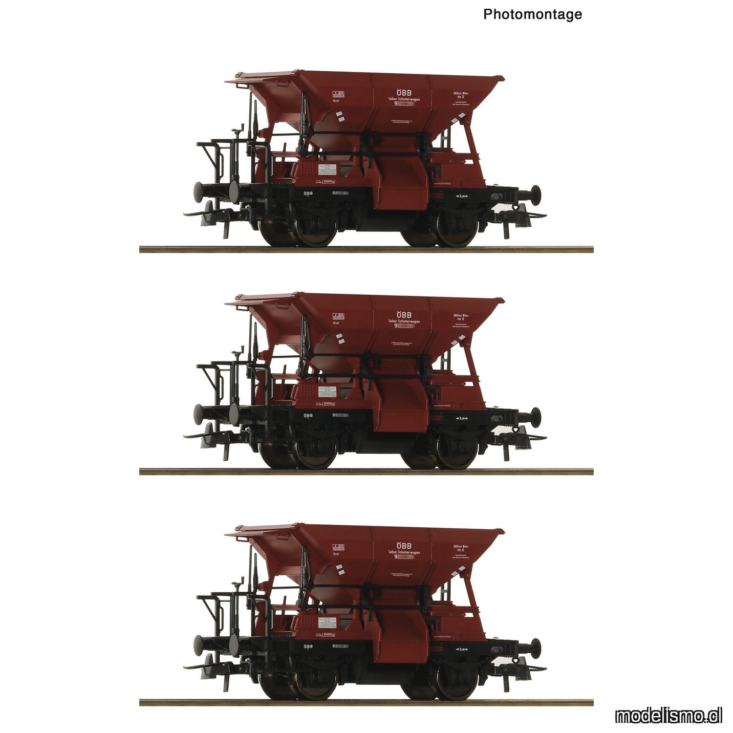 pre orderen Roco 6600283 Set de 3 piezas: Vagones de balasto Talbot, ÖBB